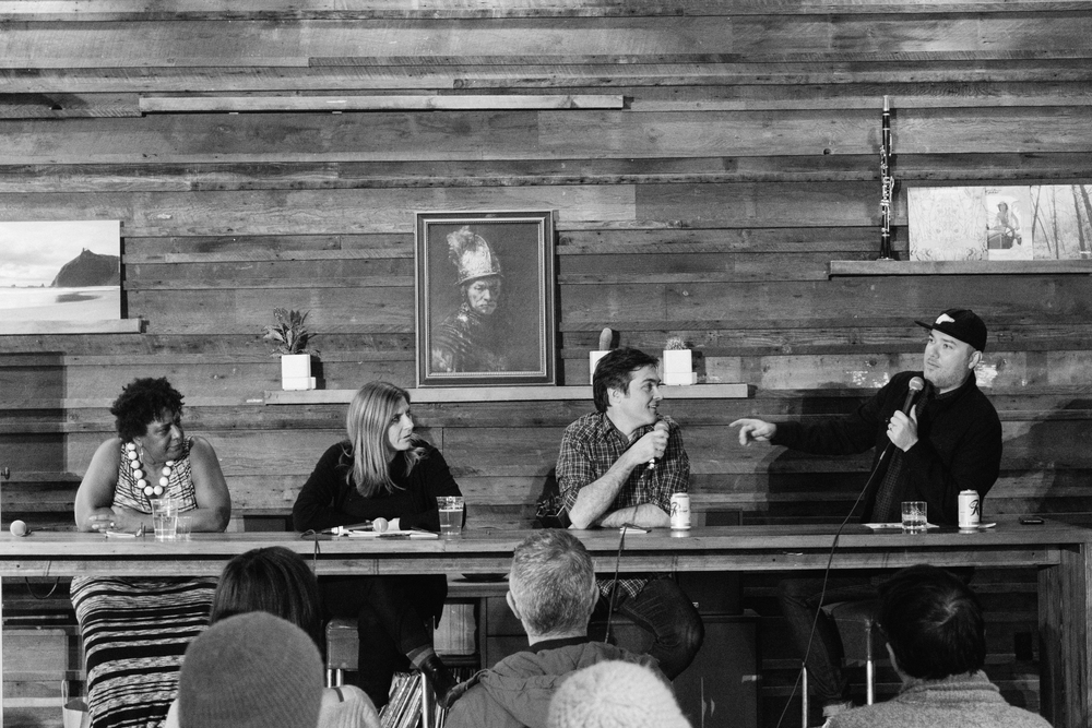 Panel speakers [from left to right]: Nan Wilson, Tracie Verlinde, Ehren Ebbage and Ryan Wines (Photo by Brandon Day)